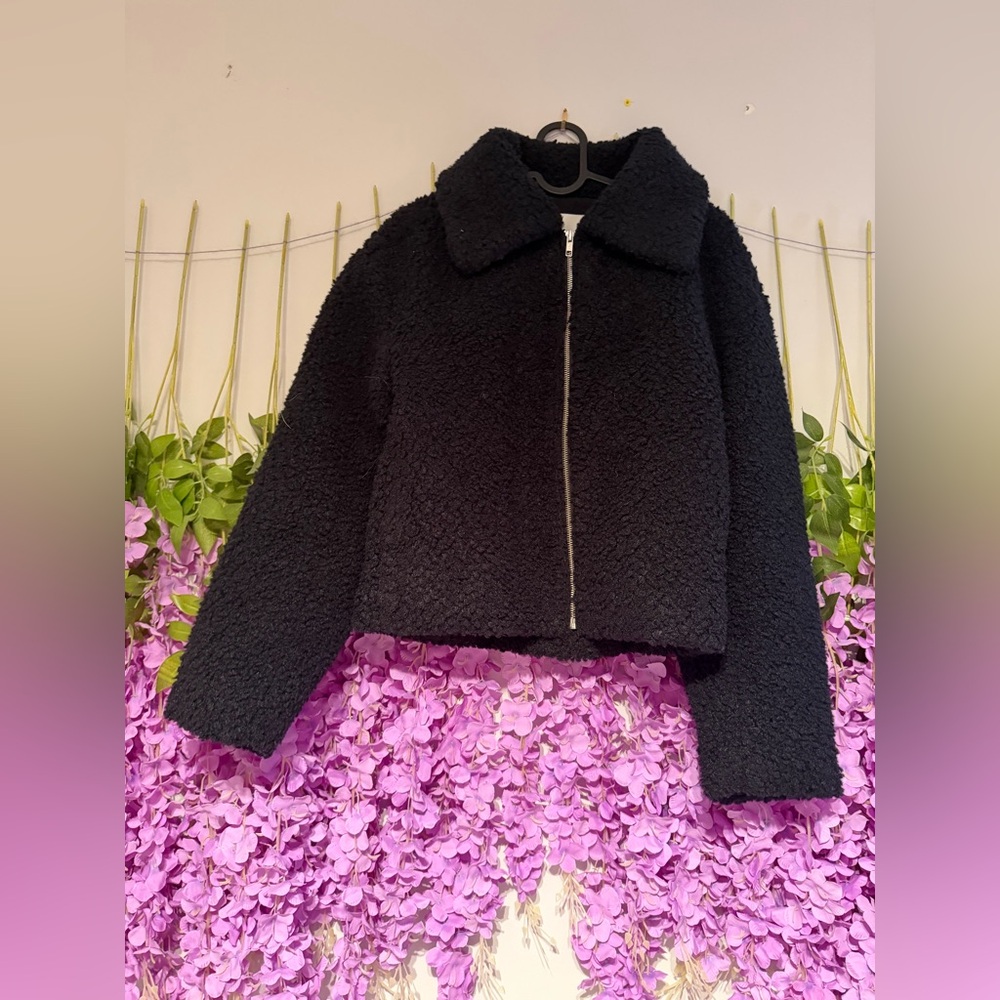 Oak&fort cropped faux Sherpa jacket